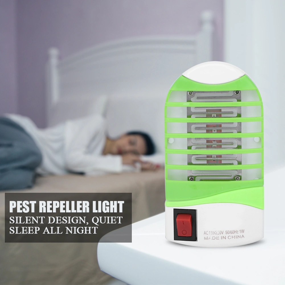 220V Electric LED Light Mosquito Killer Fly Bug Insect Zapper Trap Catcher Plug Lamp Green