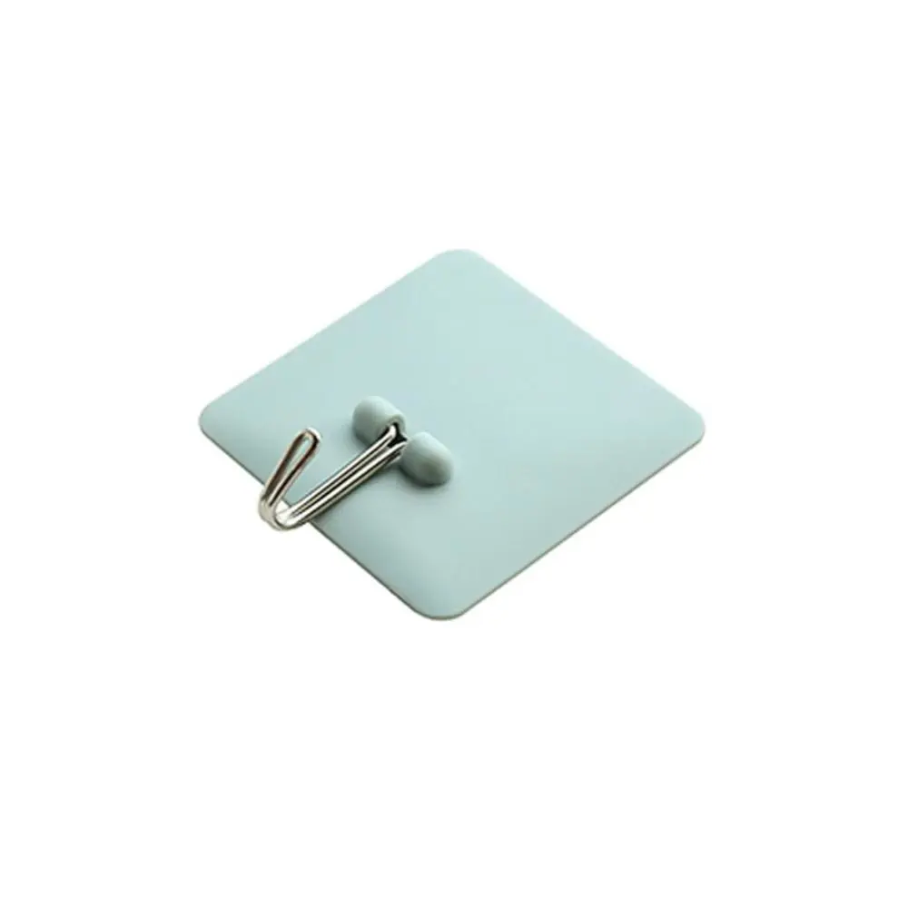 Self-Adhesive Wall Suction Hooks Square Bathroom Kitchen Storage Organizer Hook(Blue)