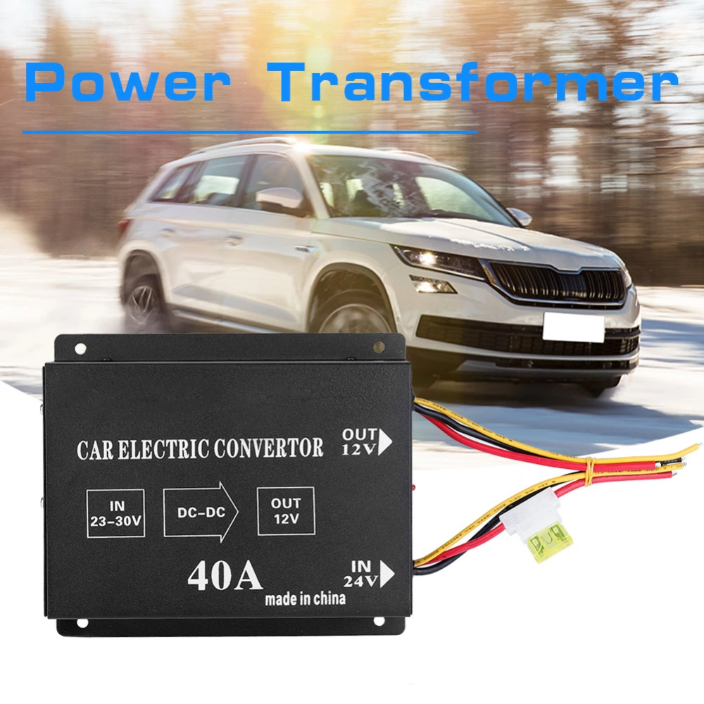 Car Truck 40A 480W DC 24V to 12V Power Converter Electric Voltage Reducer Step-down Transformer