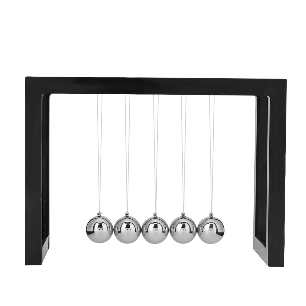 Metal Physics Science Pendulum Ball Home Office Decor Ornament Educational Desk Toy (Black)