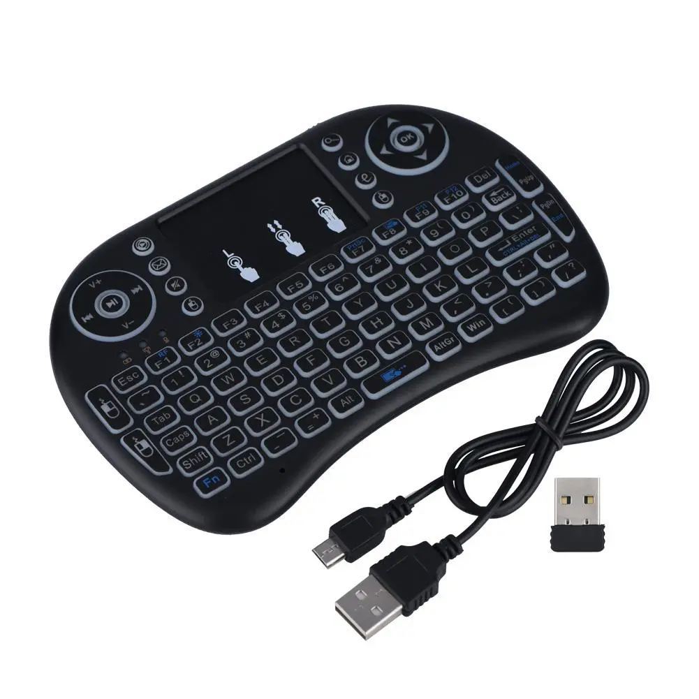 2.4GHz Mini Wireless Keyboard Air Mouse Handheld Touchpad LED Backlight QWERTY Keyboard