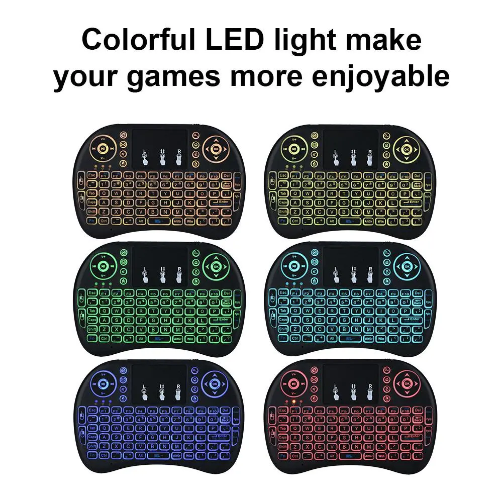 2.4GHz Mini Wireless Keyboard Air Mouse Handheld Touchpad LED Backlight QWERTY Keyboard