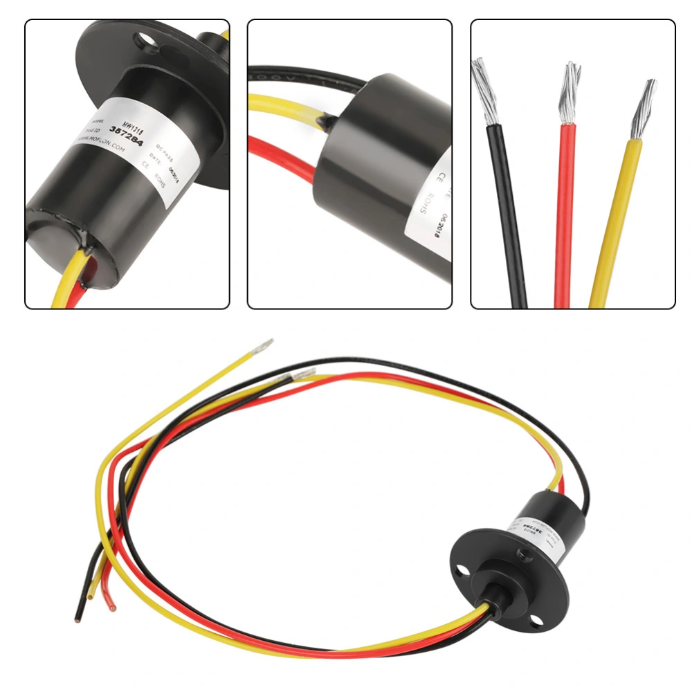 250RPM 15A Mini Slip Ring 3 Wires 0-600V for Wind Turbine Power Generator