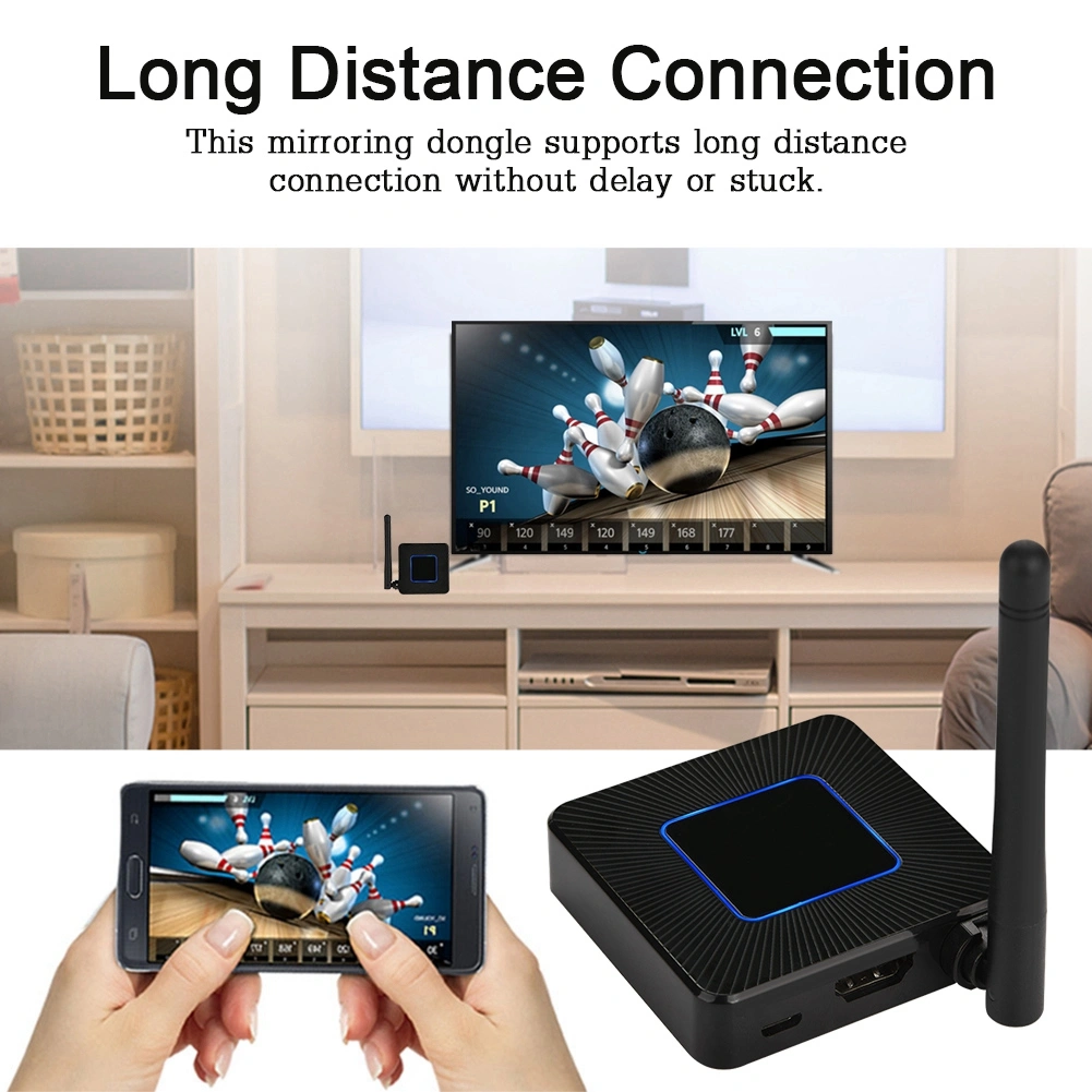 HDMI+AV Output Mirroring Dongle 1080P Videos DLNA Online Push Wireless Screen Mirroring-5G+2.4G