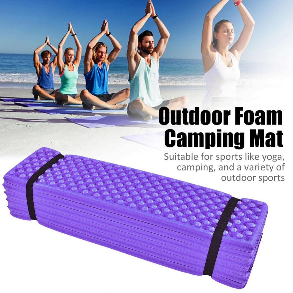 Outdoor Foam Camping Mat Folding Beach Tent Sleeping Pad Waterproof Mattress(Purple)