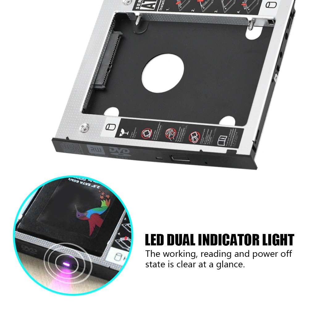 Laptop Internal Enclosure SATA2.5 HDD Hard Disk Drive CD-ROM Bracket for ThinkPad/ Dell