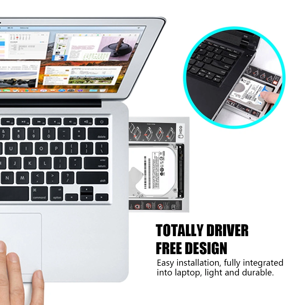 Laptop Internal Enclosure SATA2.5 HDD Hard Disk Drive CD-ROM Bracket for ThinkPad/ Dell