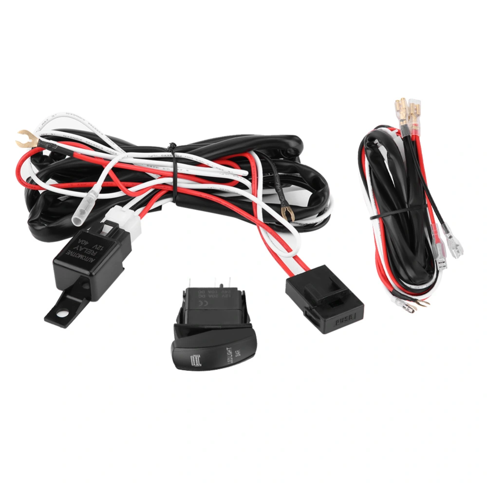 Auto On/Off Fog Light Bar Switch Control & Wiring Harness Relay Kit 12/24V