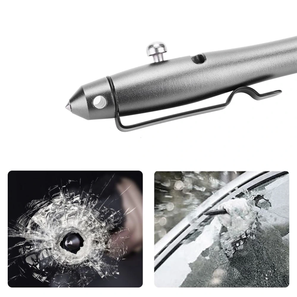 Tactic Multi-function Self Defense Protection Pen Glass Breaker Survival Tool (Gray)