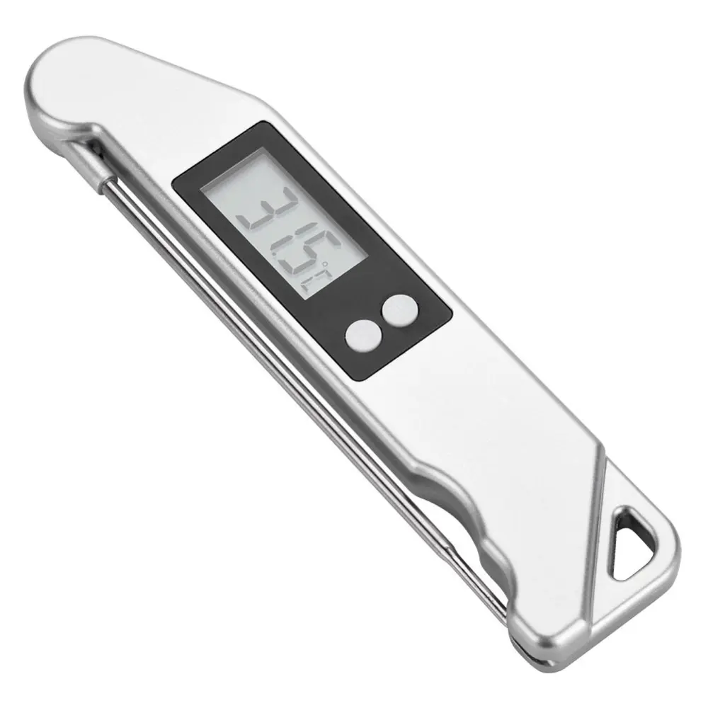 LCD Digital Food Meat Thermometer with Foldable Probe Kitchen Cooking BBQ Grill Temp Tester