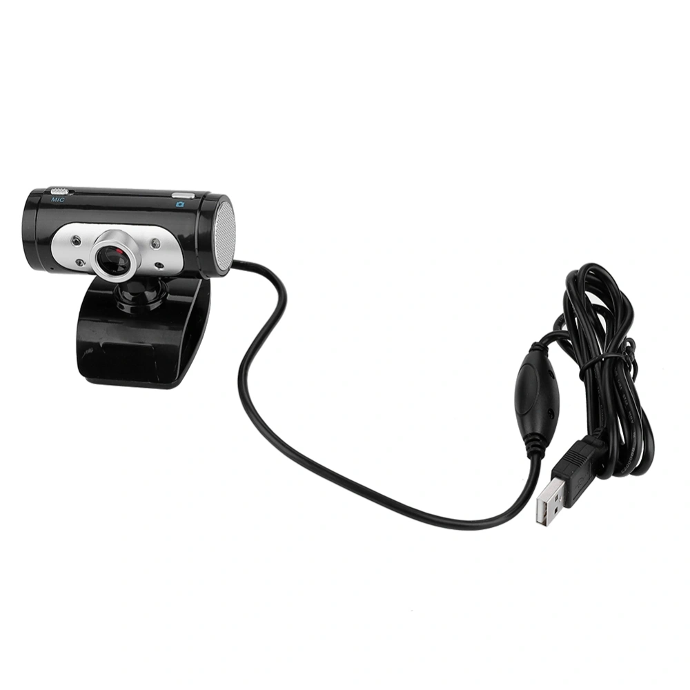 USB2.0 720 PC Camera HD USB Web Camera MIC for Computer Laptop LED Light Black