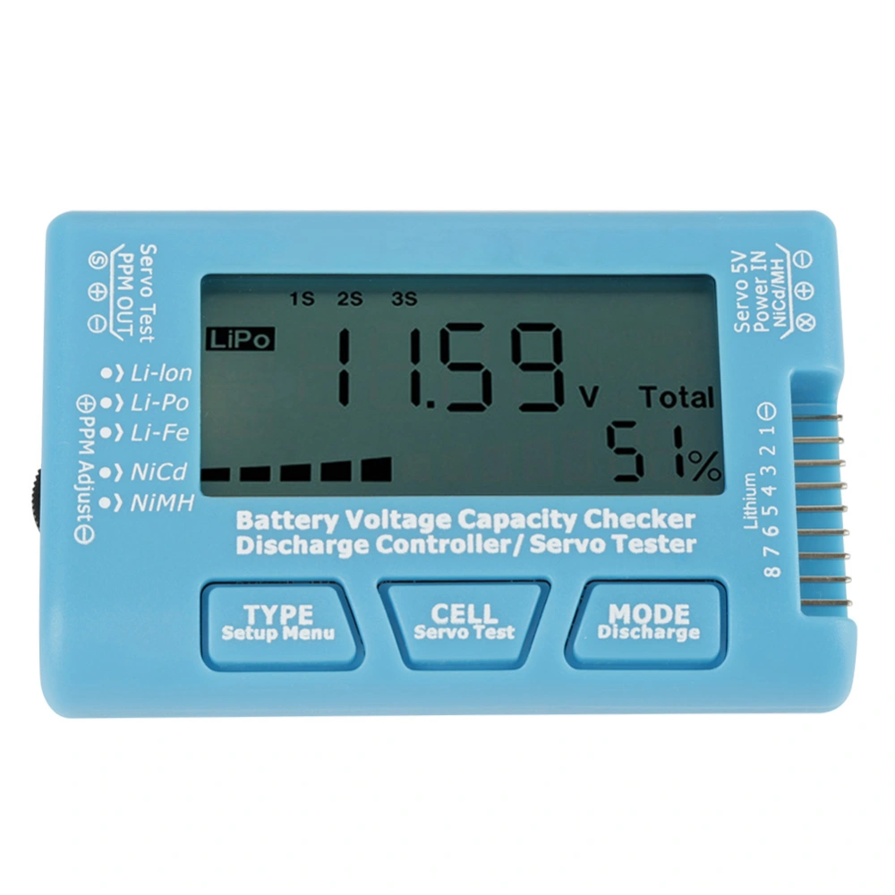 Multifunctional Digital Battery Voltmeter Battery Capacity Voltage Balance Discharge Meter