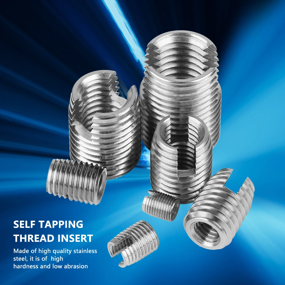 50Pcs Stainless Steel Inner Thread Self Tapping Thread Inserts Set Thread Reinforce Repair Tool