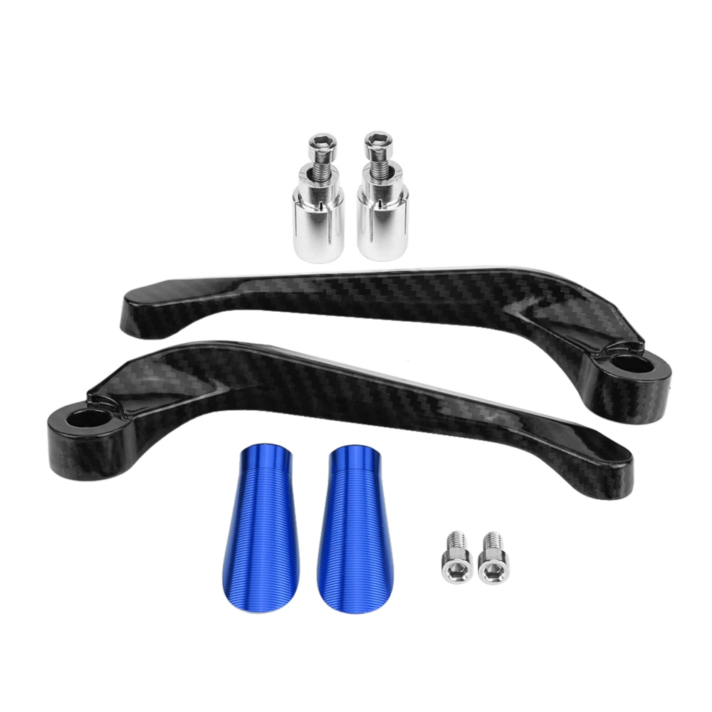 1 Pair of Carbon Fiber Motorcycle Brake Clutch Levers Handlebar Protect Guard(Blue)