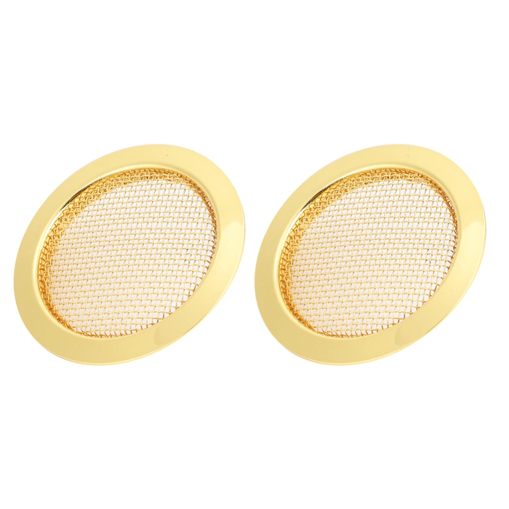 2PCS Resonator Guitar Sound Hole Cover Inserts Screen Metal for Dobro Parts(Gold)