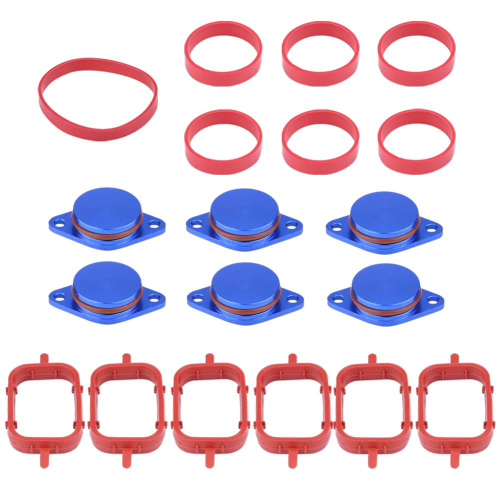 6*33mm Car  Intake Diesel Swirl Flap Blanks Repair Kit With Manifold Gaskets for BMW (Blue)