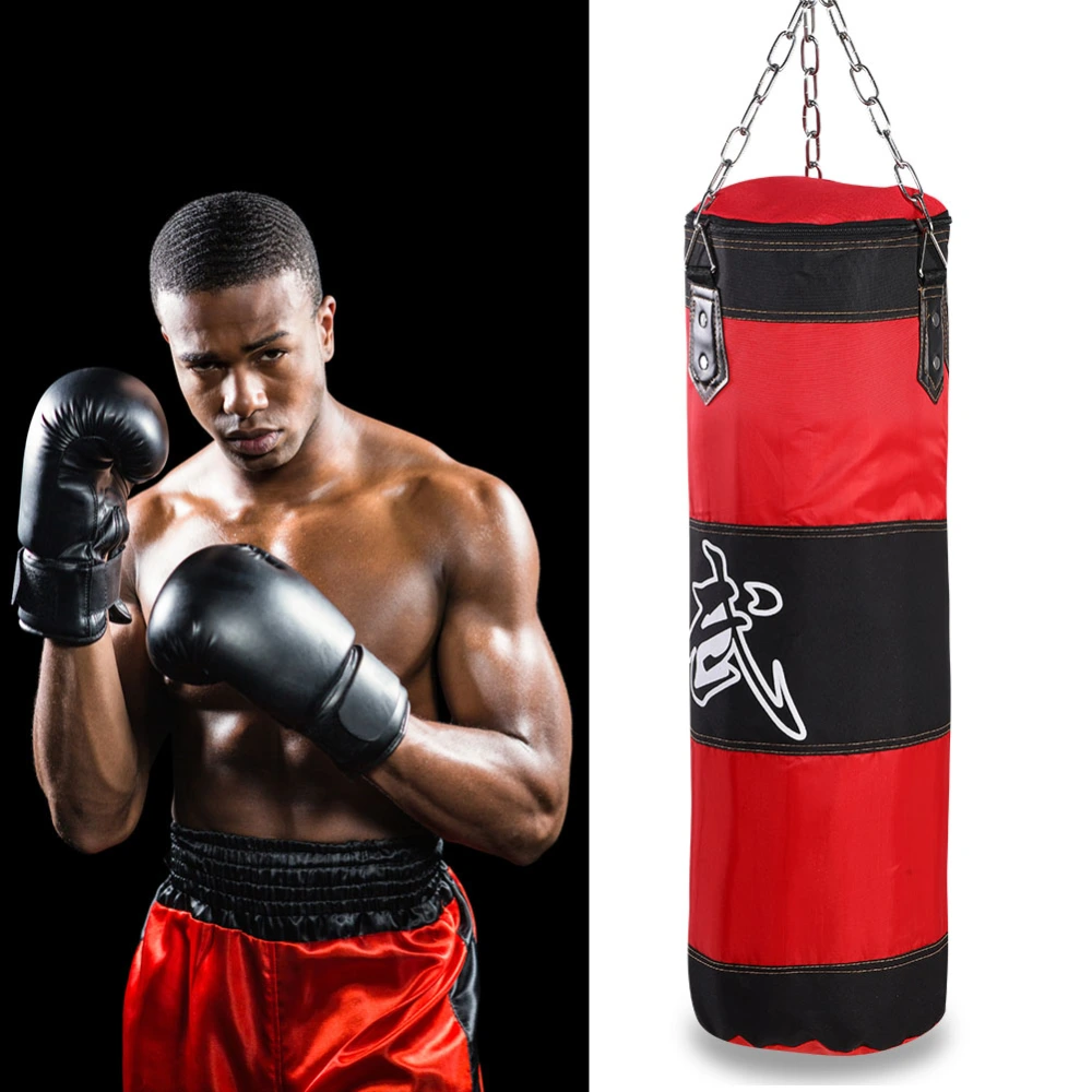 Empty Training Boxing Hook Kick Sandbag Fight Karate Punch Punching Sand Bag (Red-0.8m)