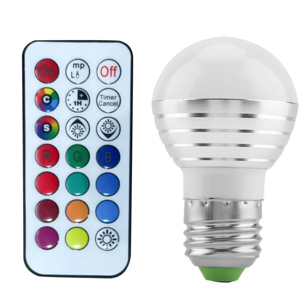 3W E27 Socket RGBW LED 16 Multi-Color Changing Light Bulb Lamp with Remote Controller