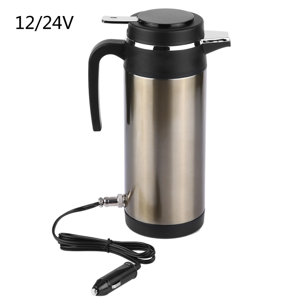 1200ML 12V Stainless Steel Electric In-car Kettle Travel Thermoses Heating Water Bottle