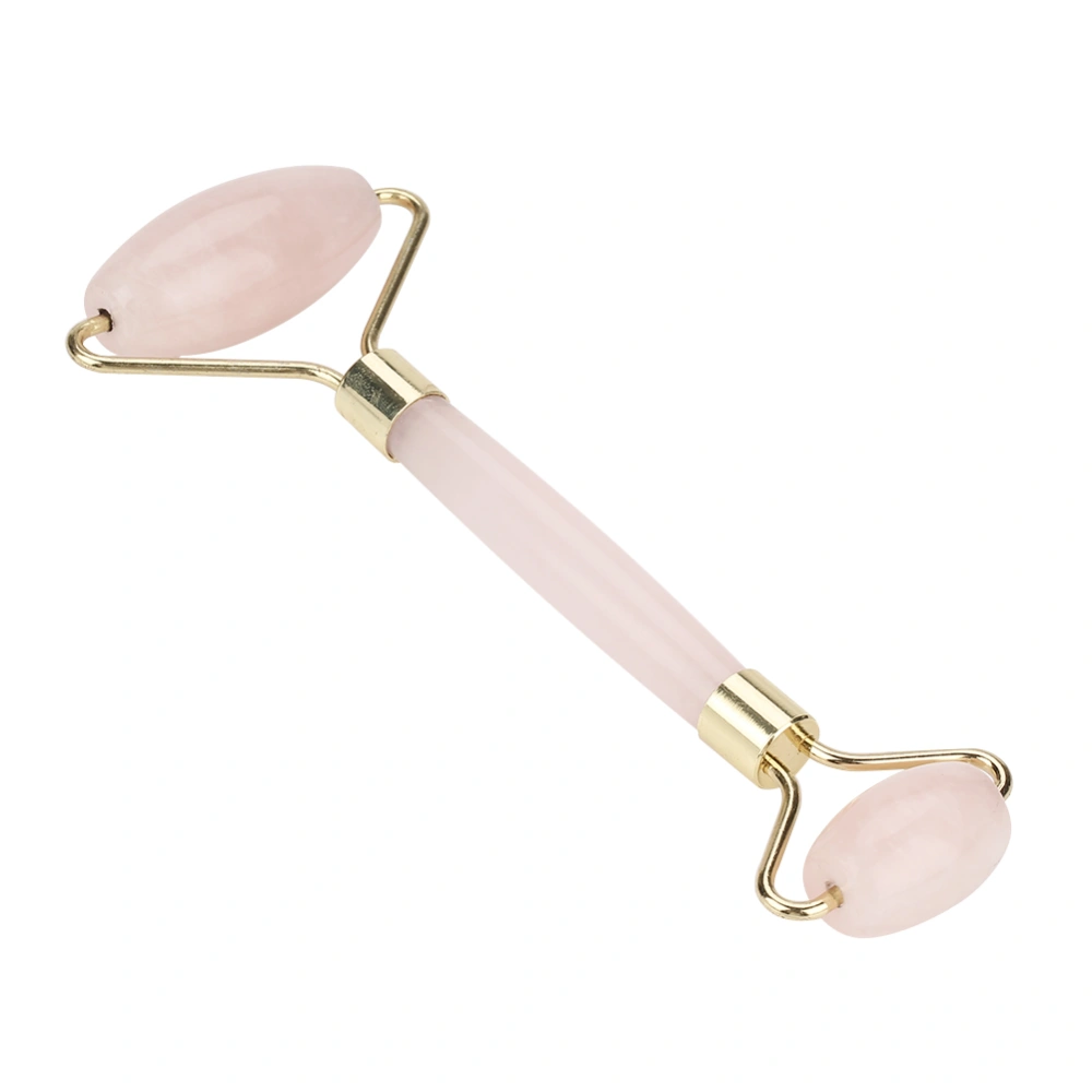 Natural Double Head Rose Quartz Jade Slimming Face Beauty Massage Roller