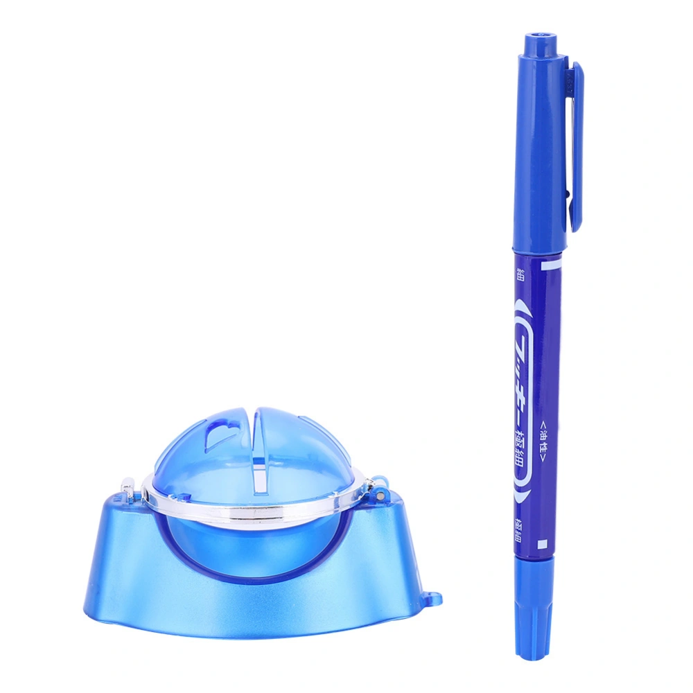 Golf Ball Liner Line Marker Drawing Template Alignment Tool with Pen Accessories (Blue)