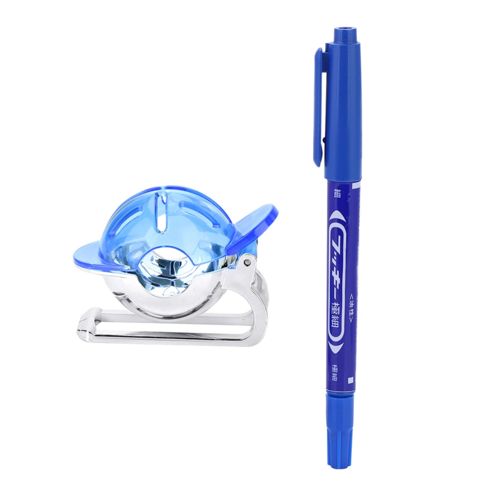 Golf Ball Liner Line Marker Drawing Template Alignment Tool with Pen Accessories (Blue)