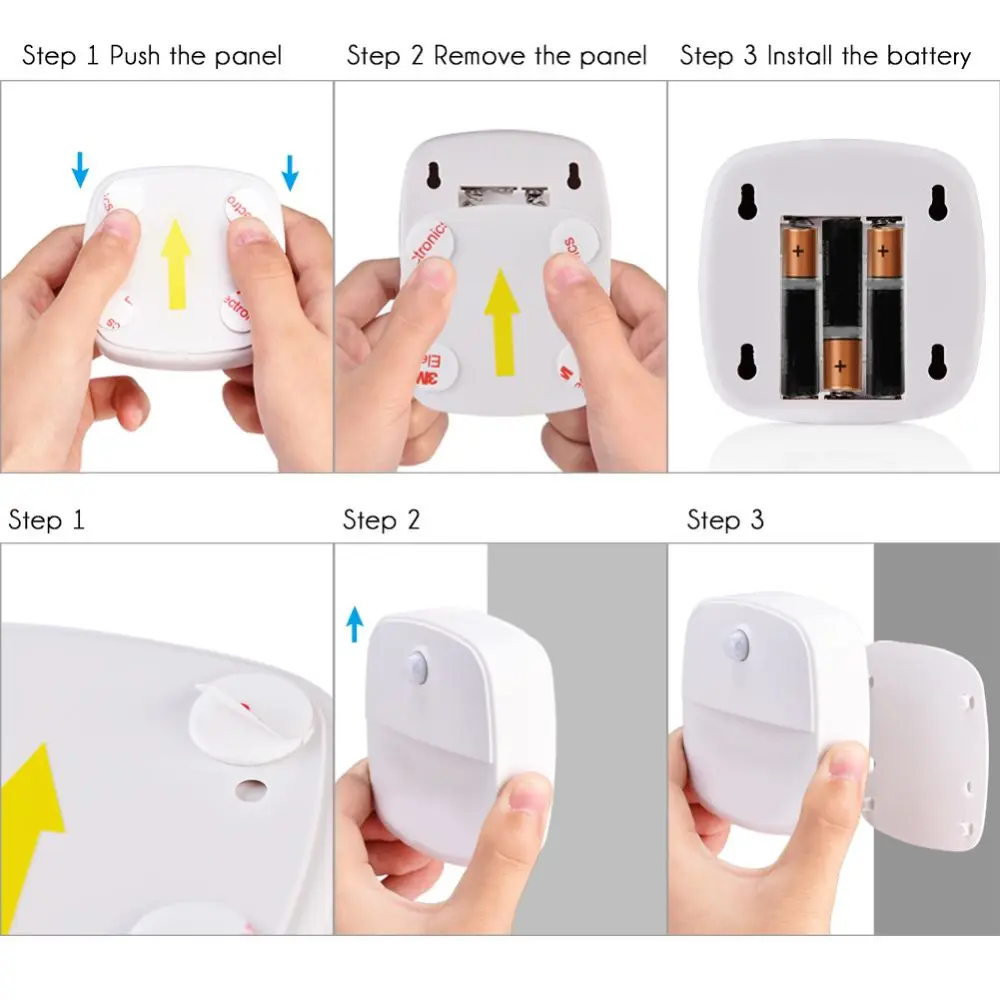 Motion Sensor Light, Veshow Battery-Powered Night Light, Stick-On LED Light