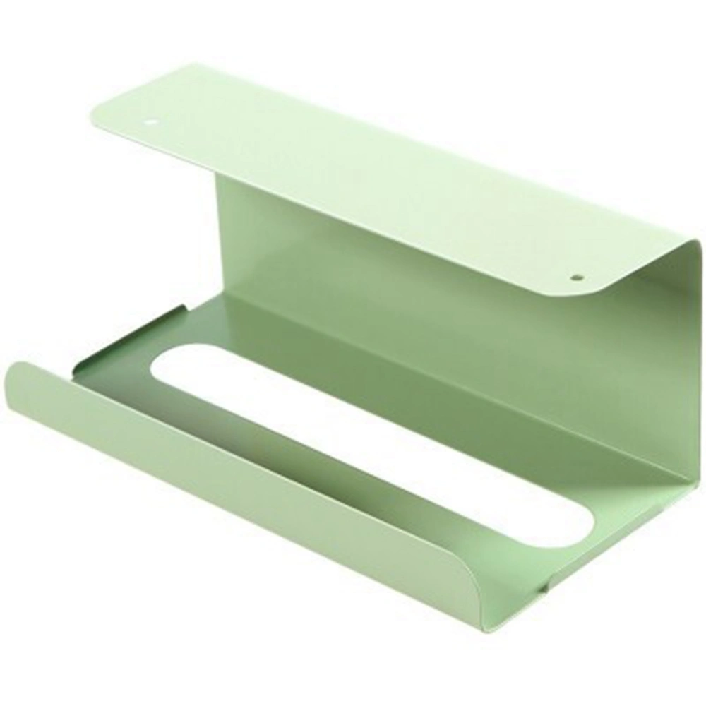 1Pc Cabinet Paper Rack Holder Wall Mounted Free Punching Tissue Storage Box for Cupboard(Green)