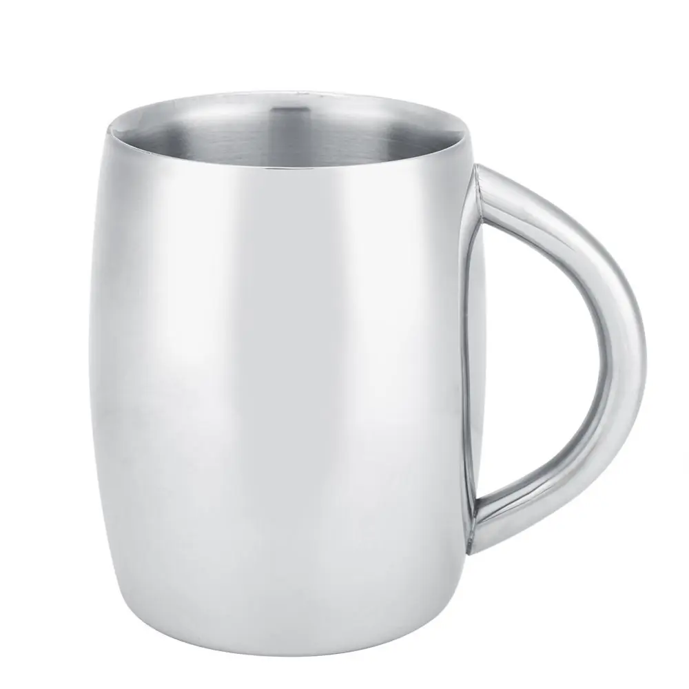 1Pc Stainless Steel Double Wall Coffee Cup Beer Tea Mug with Handle for Kitchen Gadget(#1)