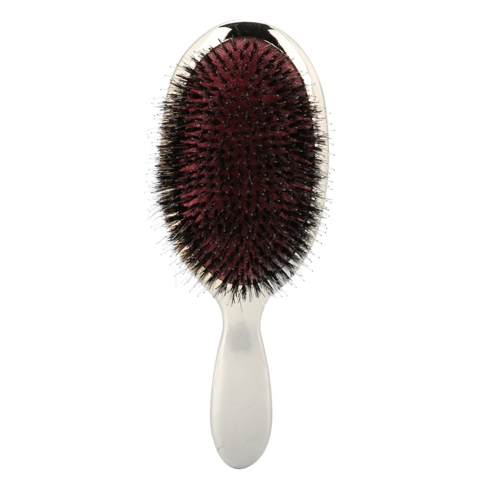 2 Colors Oval Nylon Bristle Hair Massage Comb Anti-Static Scalp Hair Brush Silver