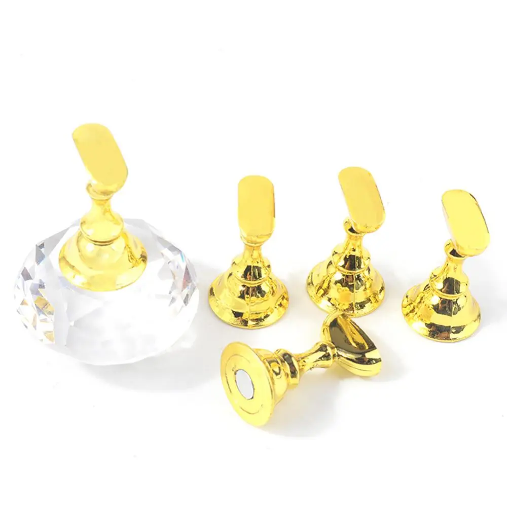 Manicure Display Practice Column Nail Art Tip Holders Magnetic & Crystal Base Transparency