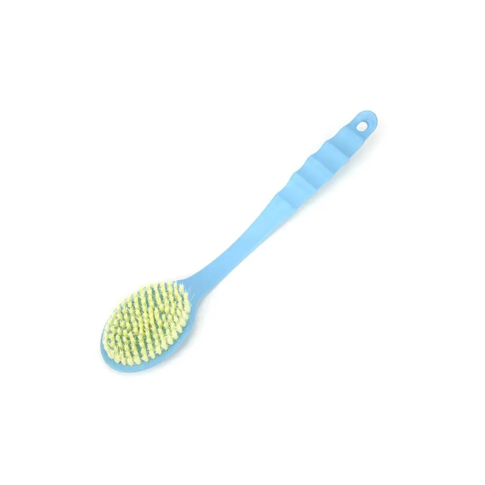 1Pc Long Handle Plastic Body Shower Brush Bath Back Cleaning Scrubber Blue