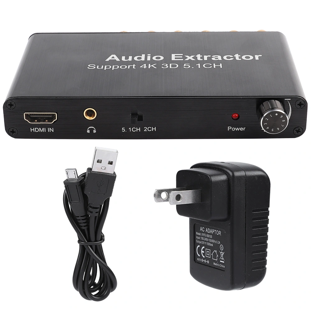 4K 3D HDMI 5.1 Channel HDMI Audio Extractor Converter 100-240V US Plug