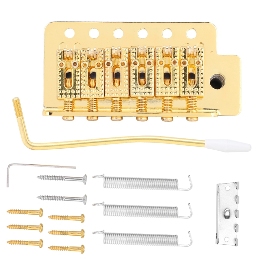 Tremolo System with Roller Single Locking Vibrato Bridge Tailpiece for ST Guitar (Gold)