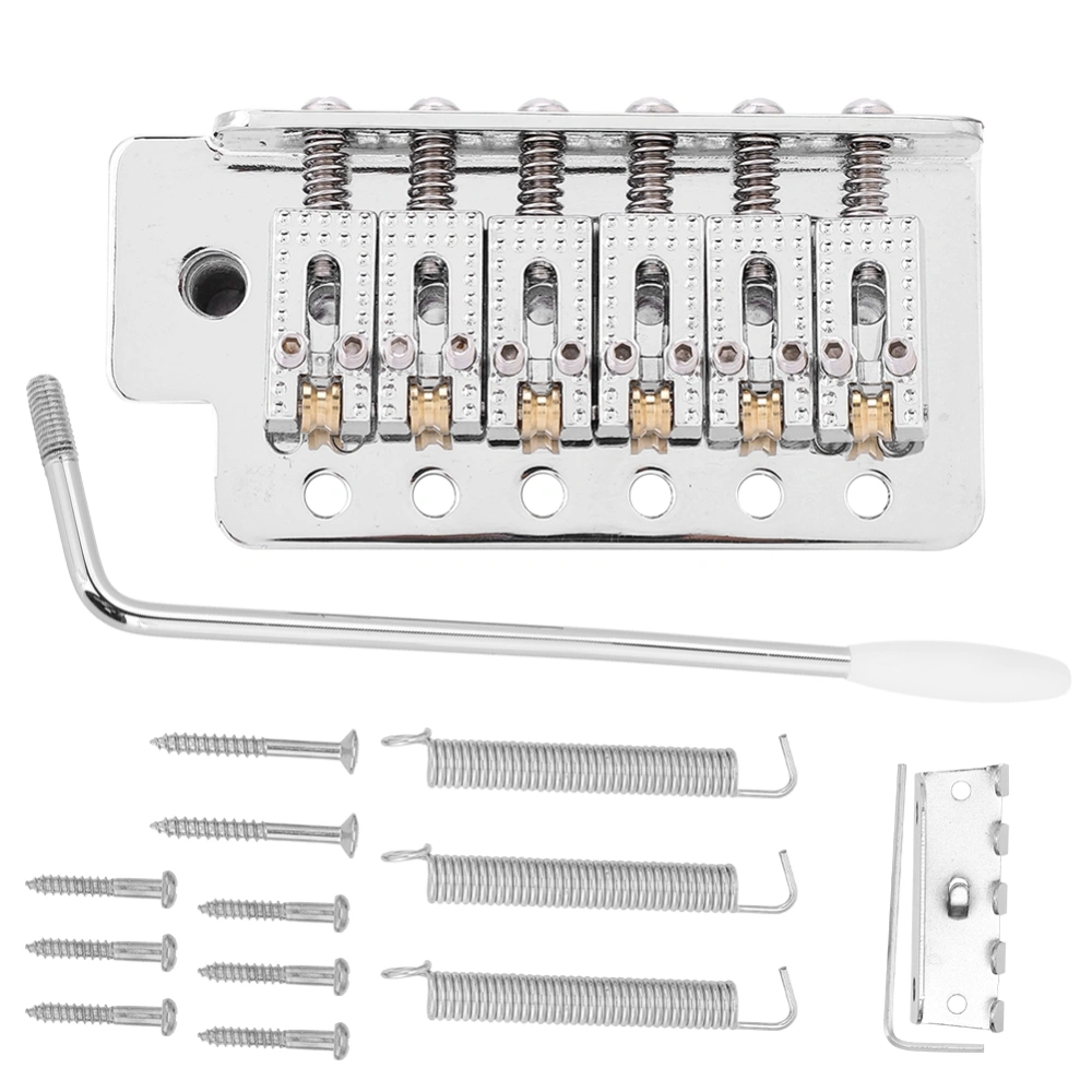 Tremolo System with Roller Single Locking Vibrato Bridge Tailpiece for ST Guitar (Silver)