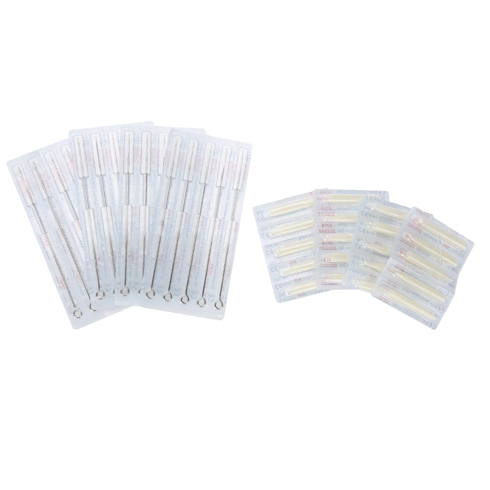 Disposable Tattoo Tips + Stainless Steel Needles Set Sterilized Tattoo Tool 9RL + 9RT