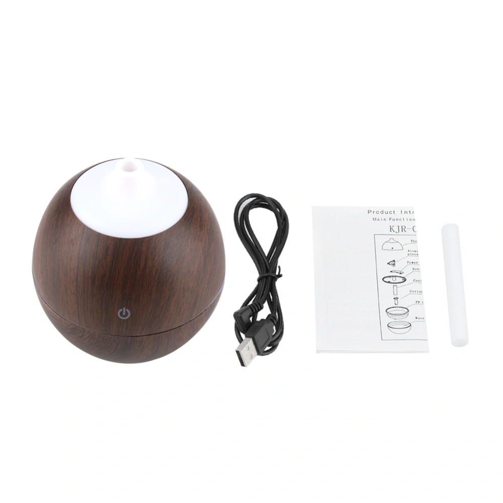 130ml Multifunctional Humidifier Aromatherapy Humidifier Aroma Diffuser Nightlight (Dark Wood)