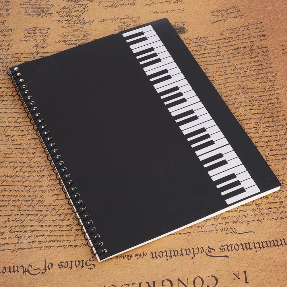 50 Pages Musical Notation Staff Notebook Music Manuscript Writing Paper (Black Piano)