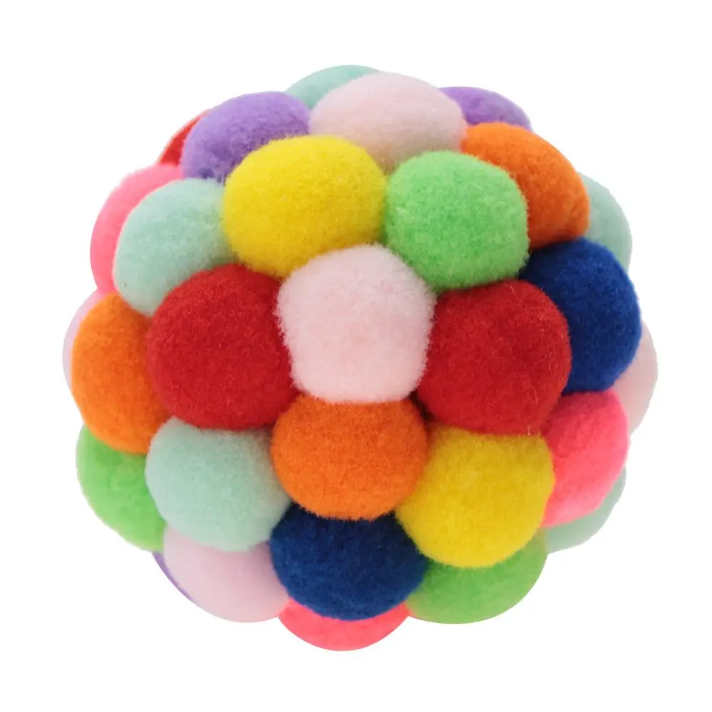 Pet Colorful Plush Toy Playing Ball Dog Puppy Cat Exercise Interactive Training Tool M