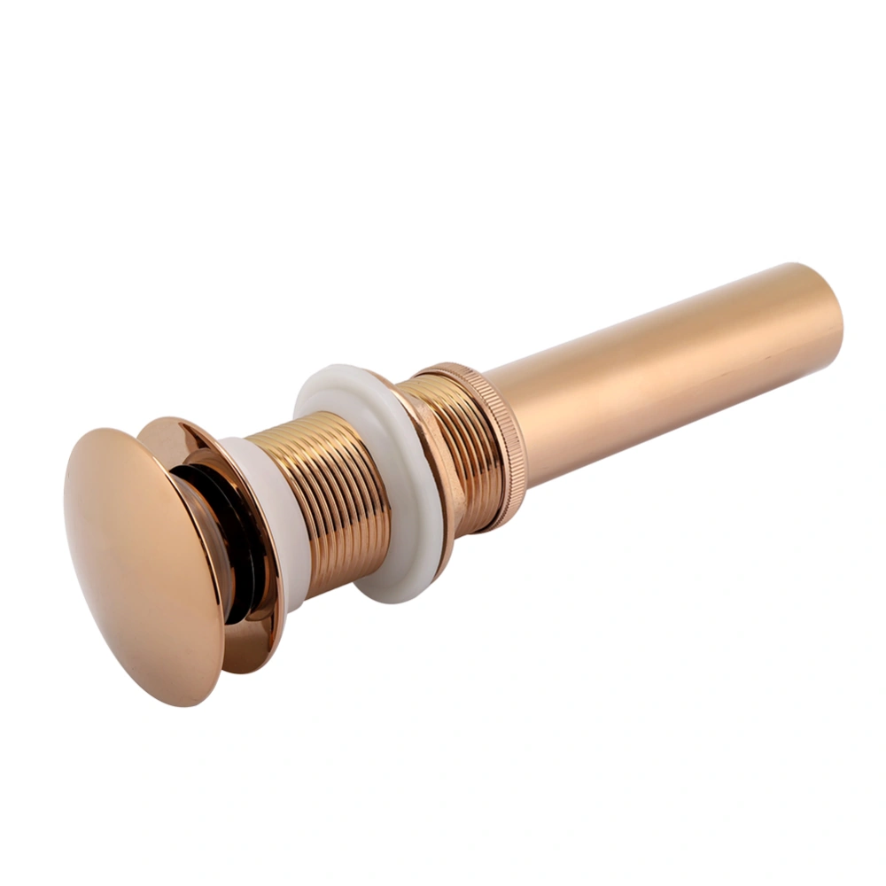 G1 1/4" Brass Bathroom Basin Sink Pop Up Drain Assembly Non-Overflow (Rose Gold)