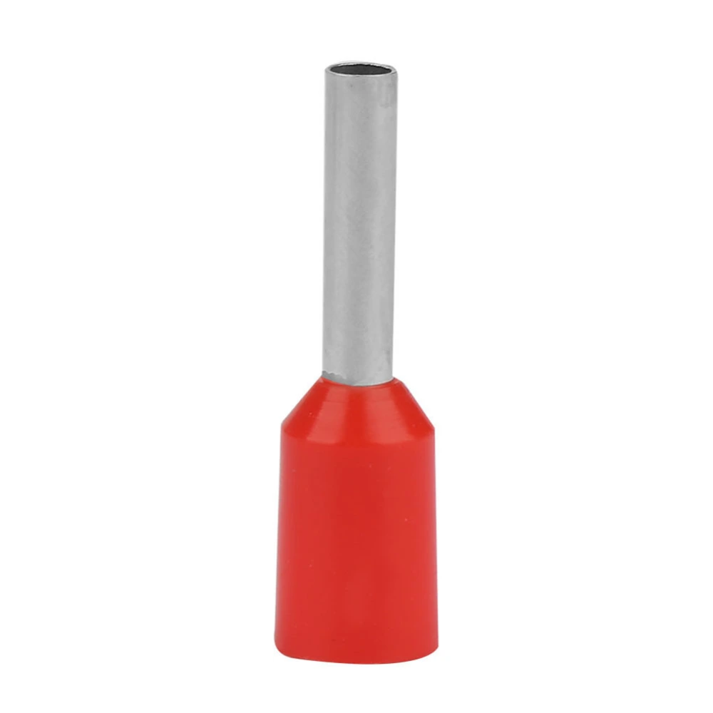 500pcs/set E1008 Cold Pressed Terminal Tubes Insulated Terminals Cable Connector(Red)