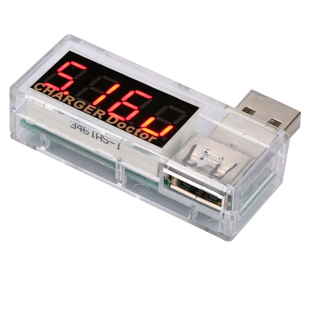 USB Charger Tester Voltmeter Ammeter Voltage Monitor Current Meter Detector (White)