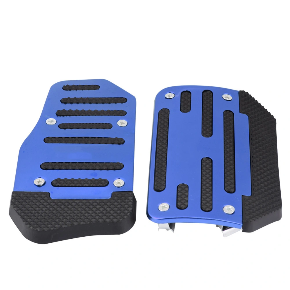 Alloy Nonslip Accelerator Pad Cover Brake Pedal Cover for Automatic Vehicles AT Car (Blue)