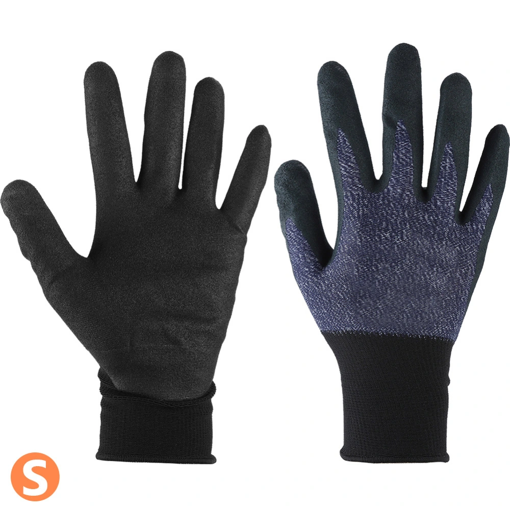 Nylon Spandex Wrapped with Foam Nitrile Coated Waterproof Working Gloves Garden S