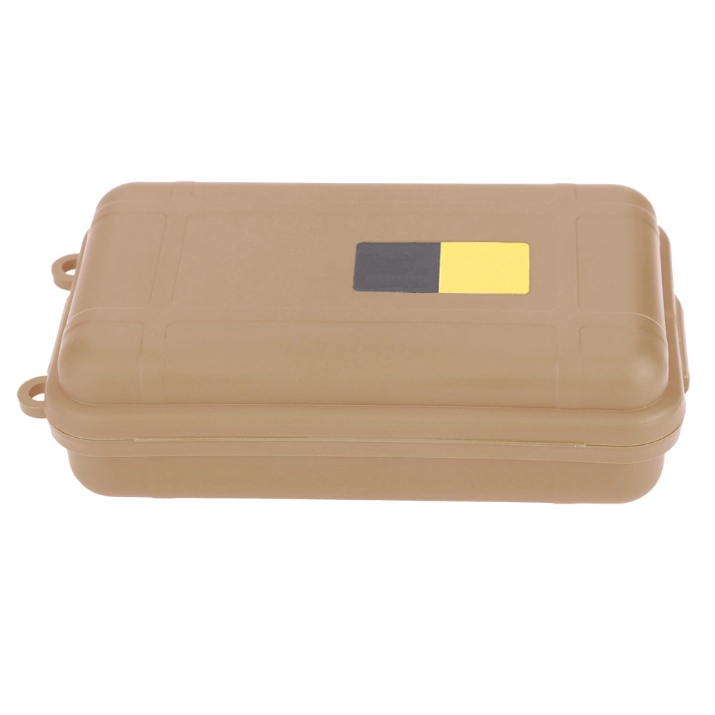 EDC Outdoor Survival Waterproof Equipment Sealed Box Dustproof Pressure-Proof (Tan Big)