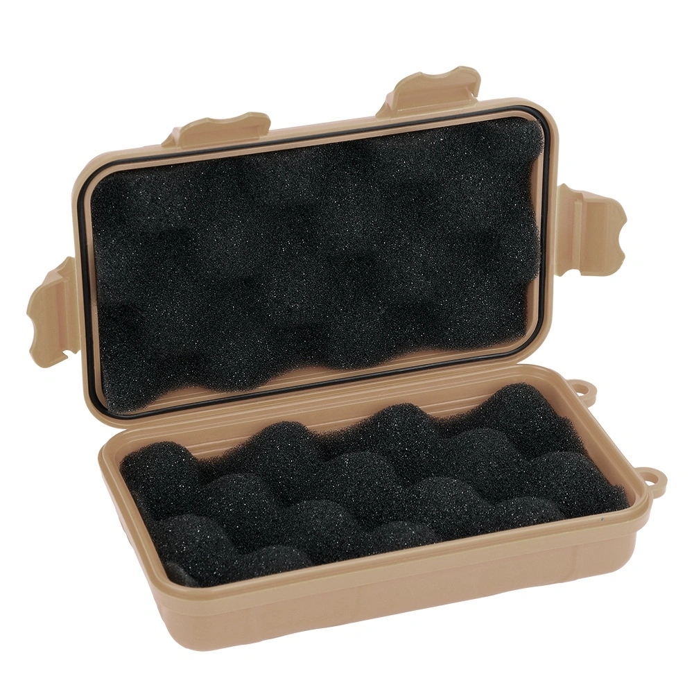 EDC Outdoor Survival Waterproof Equipment Sealed Box Dustproof Pressure-Proof (Tan Big)