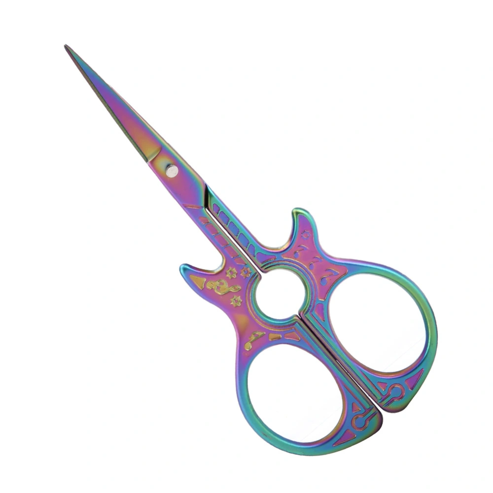 Fashionable Guitar Shape Antique Sewing Shears Art Work Dresser Embroidery Scissor(multicolour)