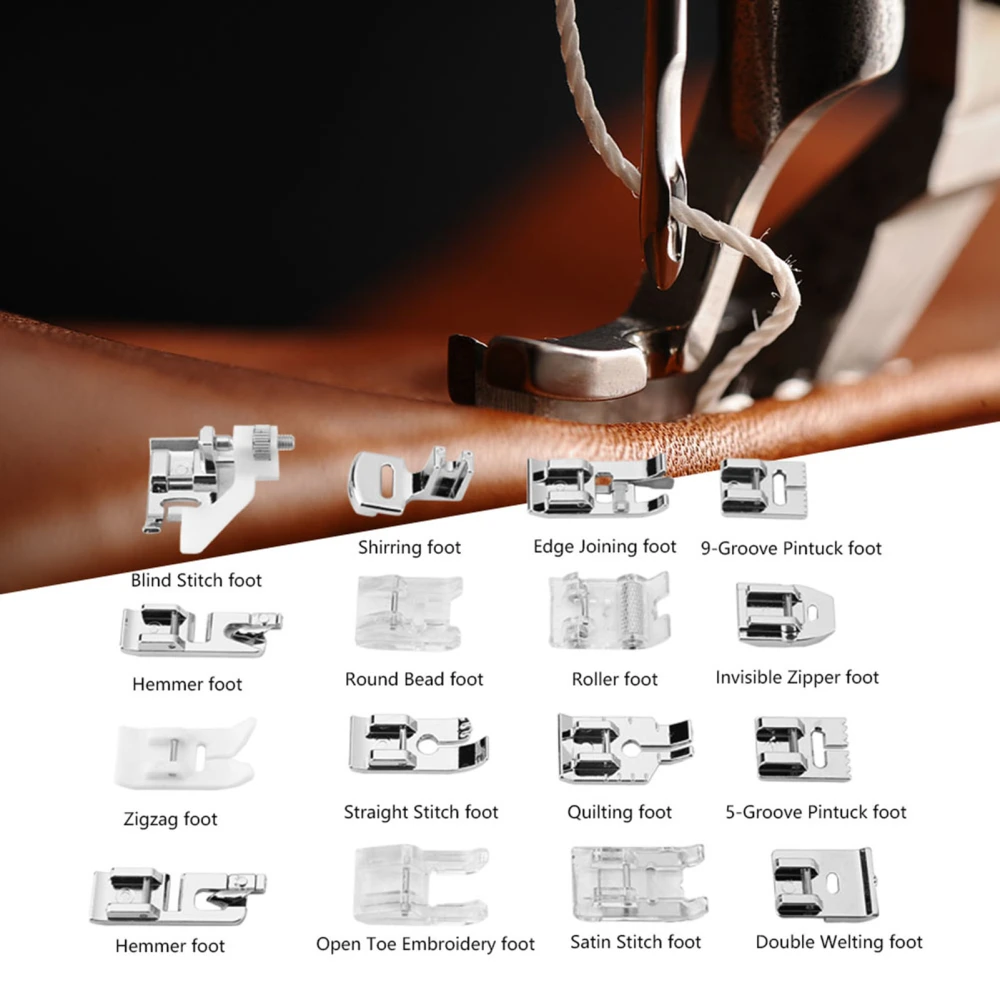 Professional Presser Feet Set Multi-Function Sewing Machine Accessories for Brother, Singer(#2)