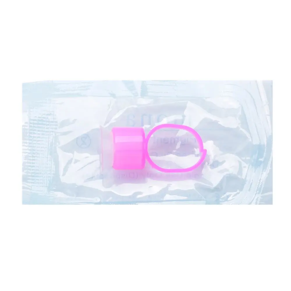 Disposable Tattoo Ink Ring Cups With Sponge Pigment Holder Permanent Makeup Pink