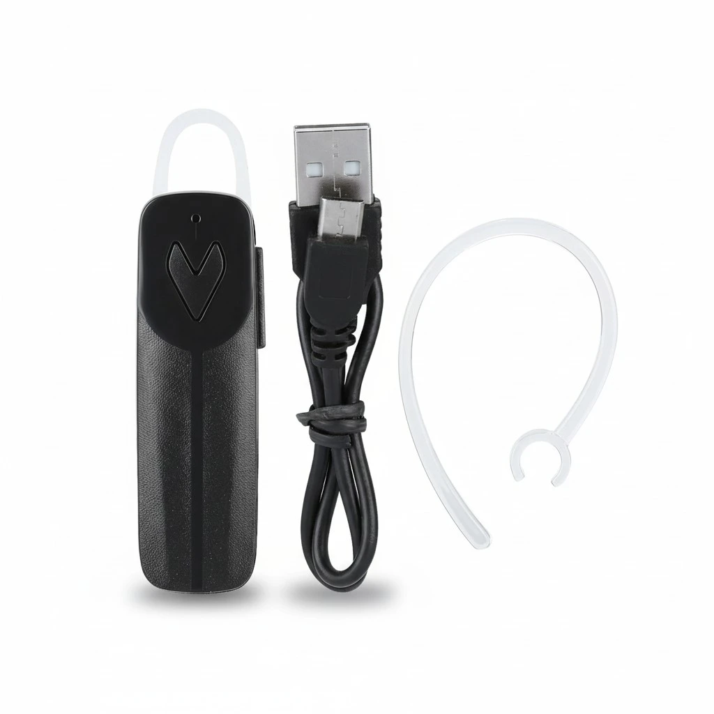Wireless Bluetooth Single In-ear Bluetooth Hands-free Earpiece Headset Business Earphone Black